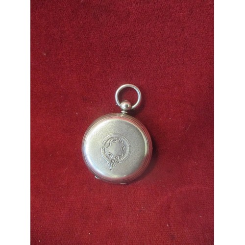 12B - SOLID SILVER POCKET WATCH 1883 LONDON BY
FRANK WILLDAY MINUET HAND MISSING 130G