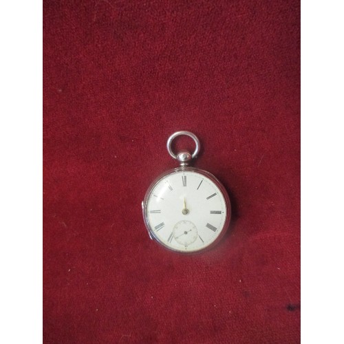 12B - SOLID SILVER POCKET WATCH 1883 LONDON BY
FRANK WILLDAY MINUET HAND MISSING 130G