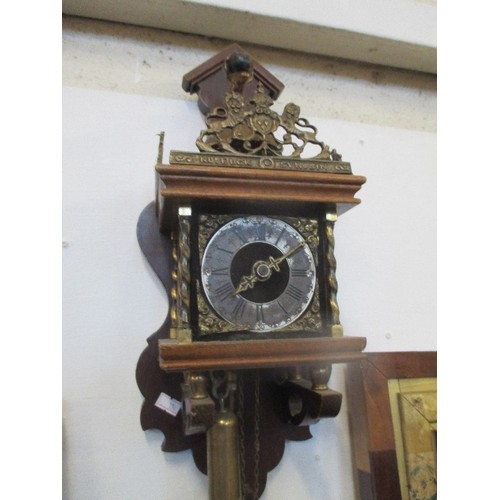 A VINTAGE DUTCH NU ELCK SYN SIN CHIMING WALL CLOCK