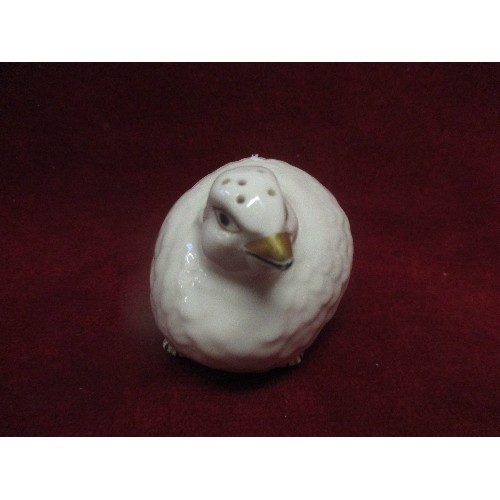 32A - AYNSLEY BONE CHINA WHITE DOVE SALT AND PEPPER SHAKERS 6CM X 9CM