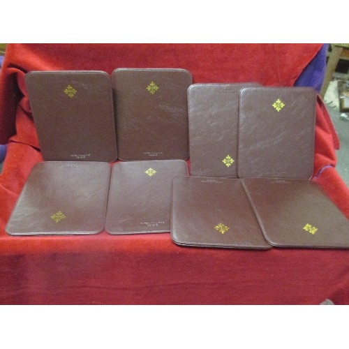 61A - SET OF 8 PATEK PHILIPPE PLACE MATS (OR WATCH RETAILERS MATS) - QUALITY LEATHER ITEMS - 24CM X 19CM