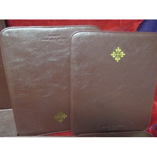 61A - SET OF 8 PATEK PHILIPPE PLACE MATS (OR WATCH RETAILERS MATS) - QUALITY LEATHER ITEMS - 24CM X 19CM