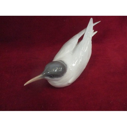 76 - A ROYAL COPENHAGEN PORCELAIN TERN WITH REPAIR TO TAIL WING - 27CM