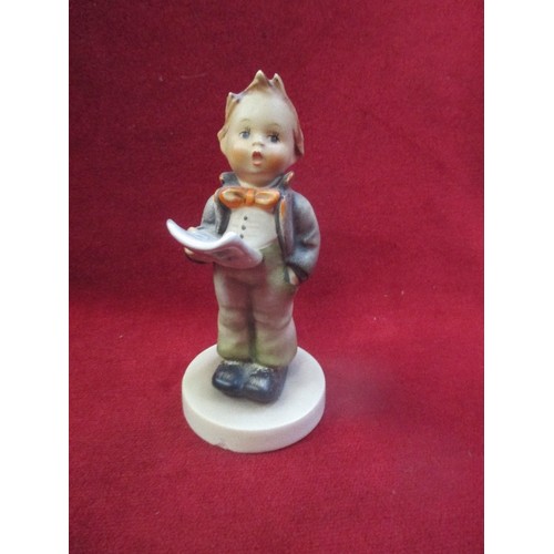 77 - GOEBEL [WEST GERMANY] PORCELAIN FIGURE OF A CHOIRBOY, A FEW NIBBLES [ON BOOK, HAIR AND BASE]