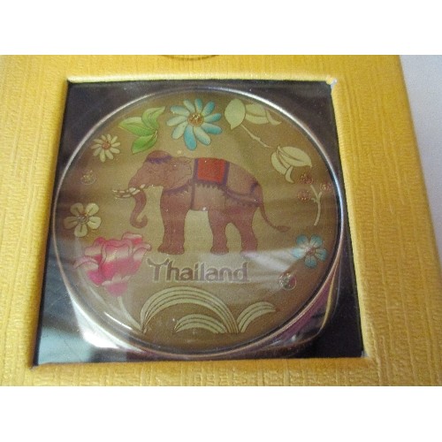 96 - MIRROR COMPACT IN BOX WITH ELEPHANT 