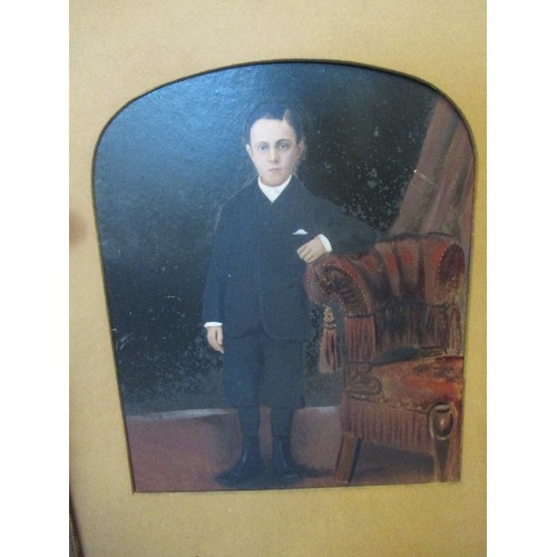 127 - A VICTORIAN OVERPAINTED PHOTOGRAPH PORTRAIT OF A BOY IN A PERIOD GILT FRAME