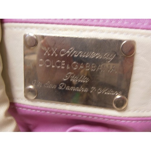 198 - 'DOLCE & GABBANA' STYLE HANDBAG. PINK & CREAM.