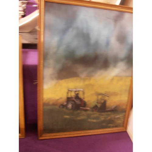 161 - FARMING INTEREST. LOVELY ORIGINAL FRAMED/SIGNED CHALK DRAWING BY R.HALL. ENTITLED 'BREATHED UPON BY ... 