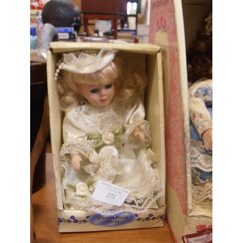 271 - TWO COLLECTOR DOLLS IN BOXES, ONE 