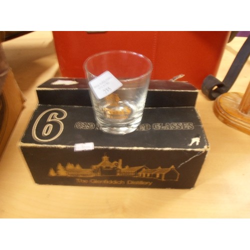 235 - GLENFIDDICH/GRANTS WHISKEY TUMBLERS X 6. IN BOX.