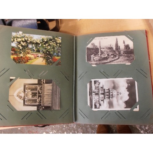 233 - VINTAGE ALBUM FULL OF POSTCARDS. MOSTLY EUROPE, INC ITALY AND THE ALPS ETC. MOSTLY BLACK & WHITE, AL... 