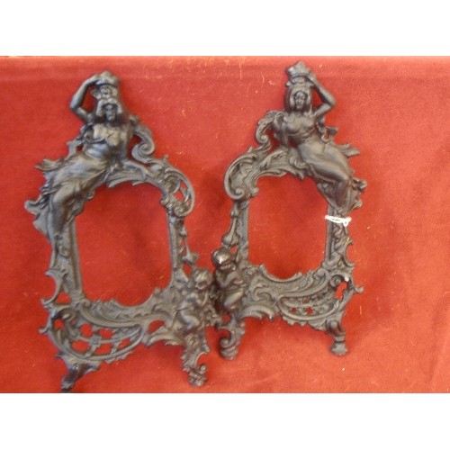 275 - PAIR OF ORNATE CAST METAL PHOTOGRAPH FRAMES