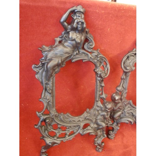 275 - PAIR OF ORNATE CAST METAL PHOTOGRAPH FRAMES