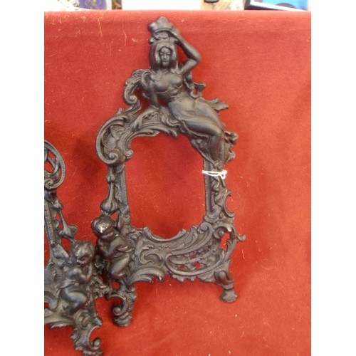 275 - PAIR OF ORNATE CAST METAL PHOTOGRAPH FRAMES