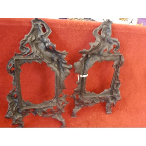 275 - PAIR OF ORNATE CAST METAL PHOTOGRAPH FRAMES