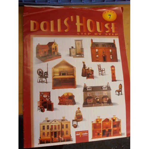 289 - A CRATE WITH DOLLS HOUSE MAGAZINES AND FLAT PACK BUILD YOUR OWN