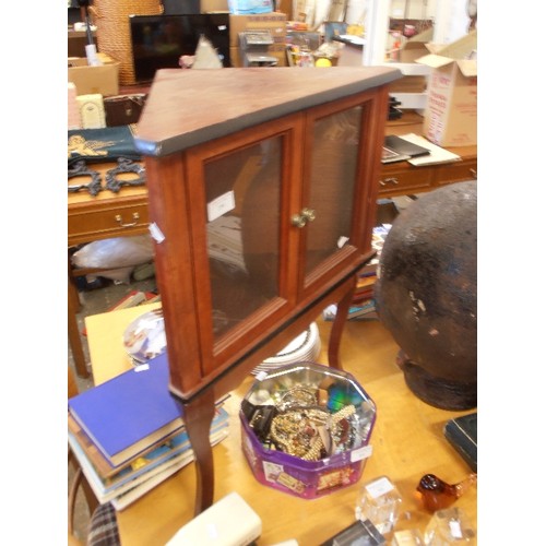 299 - SMALL GLASS FRONTED CORNER CUPBOARD