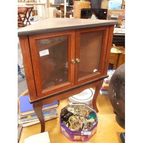 299 - SMALL GLASS FRONTED CORNER CUPBOARD