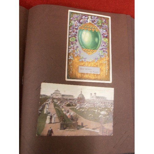 302 - VINTAGE POSTCARD  ALBUM WITH CARDS FROM MOSTLY EARLY 20TH CENTURY