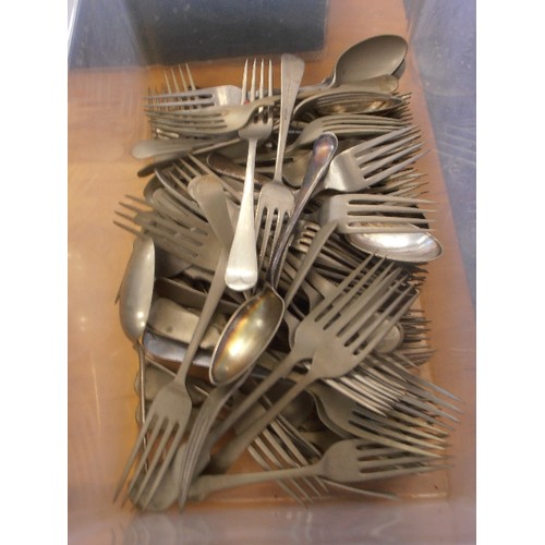 306 - BOX OF PLATED CUTLERY