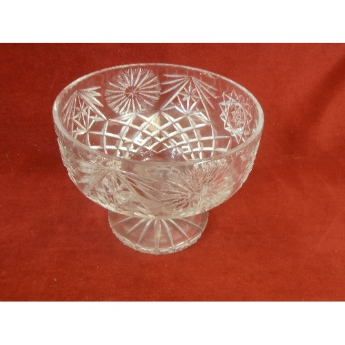 309 - VERY HEAVY CRYSTAL FRUIT BOWL (OR PUNCH!) 24CM DIA X 20CM H