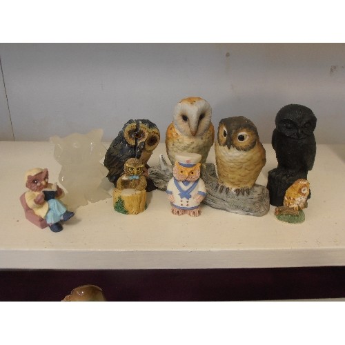 79 - COLLECTION OF OWLS. VARIOUS STYLES AND SIZES.