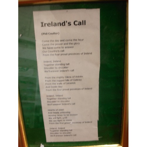 97 - PHIL COULTER 'THE REBEL CALL. IRELAND'S CALL FRAMED CUTTING.