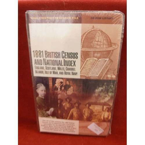 165 - FAMILY HISTORY RESOURCE, BRAND-NEW BRITISH CENSUS 1881, AND NATIONAL INDEX DVD. TOGETHER WITH A WELL... 