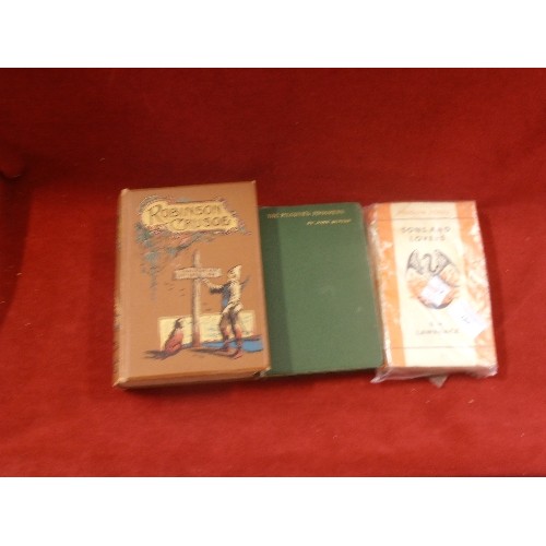 189 - 3 VINTAGE BOOKS 'SONS & LOVERS' 'THE PILGRIM'S PROGRESS' AND ROBINSON CRUSOE.