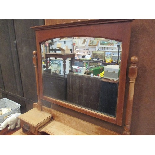 403 - EDWARDIAN PINE DRESSING CHEST WITH MIRROR - ORIGINAL HANDLES  IN THE ART NOUVEAU STYLE