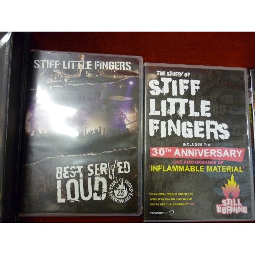 328 - COLLECTION OF STIFF LITTLE FINGERS DVD'S AND A VHS TAPE SET