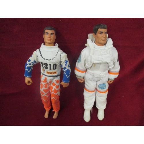 427 - 2 VINTAGE ACTION MEN - ASTRONAUT AND SKIER - MARKED HASBRO 1993 - GOOD CONDITION