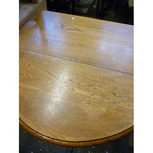 365 - 1930'S GATELEG TABLE WITH LIGHT OAK TOP