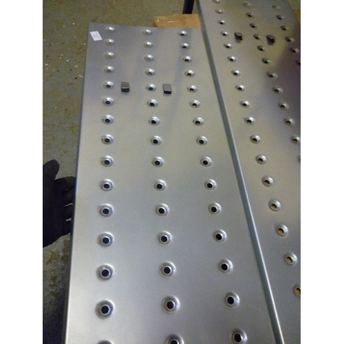 383 - STEEL SCAFFOLD PLANKS WITH DRAINAGE HOLES 114CM X 32CM  & 85CM X 32CM