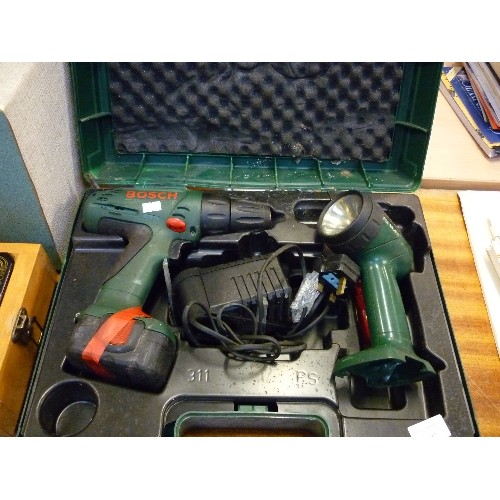 432 - BOSCH BATTERY DRILL AND A TORCH IN CASE