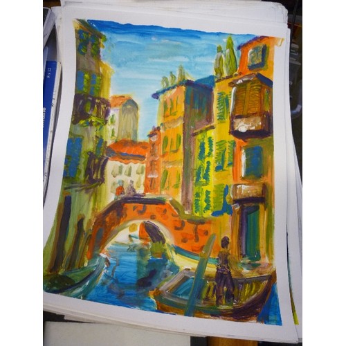 434 - QUANTITY OF ORIGINAL ARTWORK BY SPALDING ARTIST BRIAN LORDAN - MEDITERRANEAN SCENES