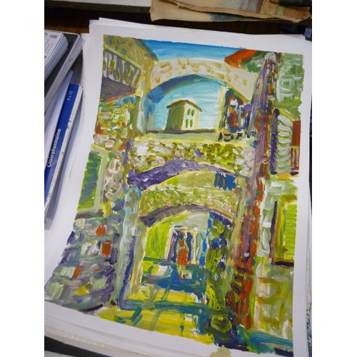 434 - QUANTITY OF ORIGINAL ARTWORK BY SPALDING ARTIST BRIAN LORDAN - MEDITERRANEAN SCENES