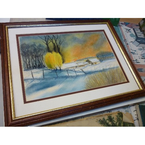 435 - SELECTION OF ORIGINAL ARTWORK AND PRINTS INCLUDING A NAIEVE PAINTING ON BOARD OF A GOLLY - LARGE LOW... 