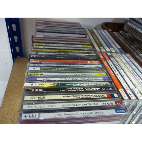 490 - LARGE QUANTITY OF CD'S AND A BOX OF CASSETTE TAPES - MOSTLY CLASSICAL