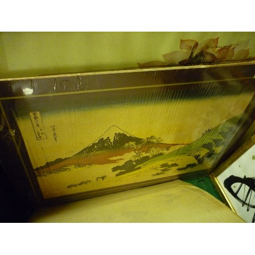 494 - CRATE OF CHINESE PICTURES AND PRINTS - VINTAGE AND MODERN