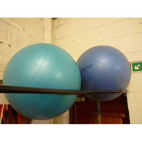 502 - TWO LARGE YOGA . EXERCISE BALLS  - 75CM