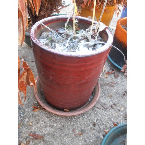 523 - LARGE RED EARTHENWARE PLANT POT