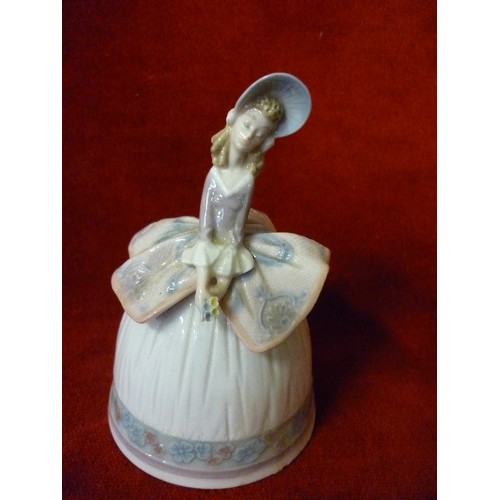 6 - PAIR OF LLADRO LADY BELLS - 12CM