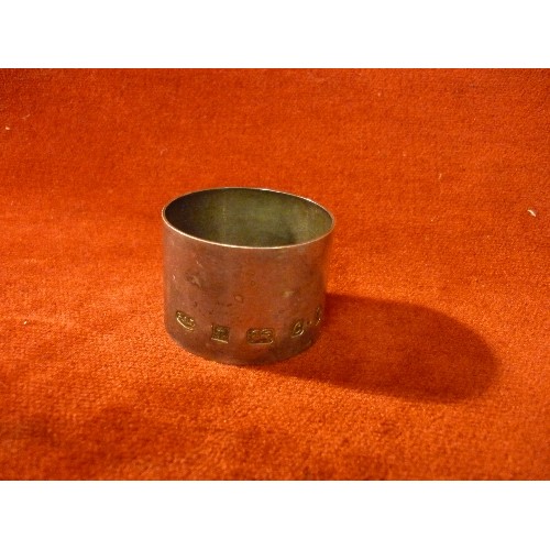 16 - A SILVER NAPKIN RING ENGRAVED 