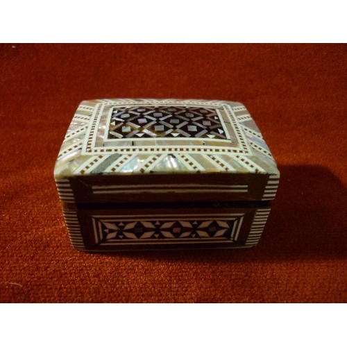 17 - MINIATURE INLAID BOX, A 