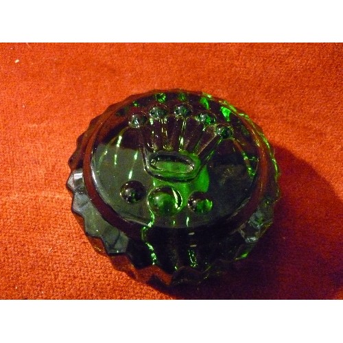 46 - A ROLEX GREEN GLASS PAPERWEIGHT