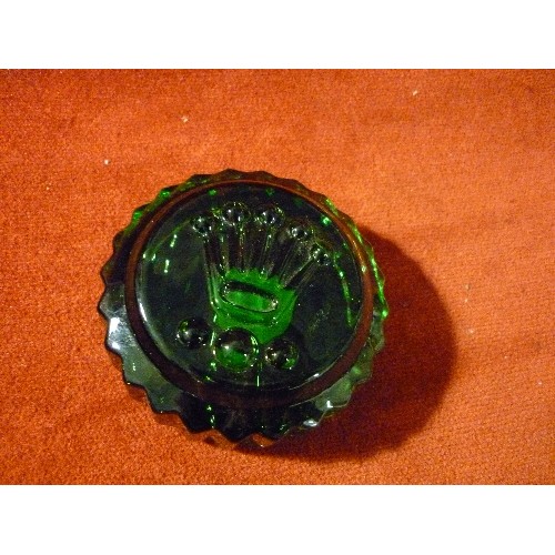 46 - A ROLEX GREEN GLASS PAPERWEIGHT