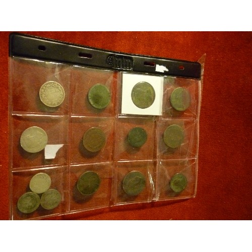 49 - SELECTION OF BRITISH & FOREIGN COINS GEORGIAN AND VICTORIAN PERIOD - INCLUDES 2 VICTORIAN SILVER SHI... 