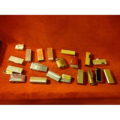 50 - COLLECTION OF CIGARETTE LIGHTERS - GILT METAL, RETRO ETC