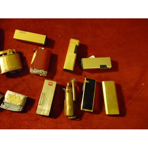 50 - COLLECTION OF CIGARETTE LIGHTERS - GILT METAL, RETRO ETC